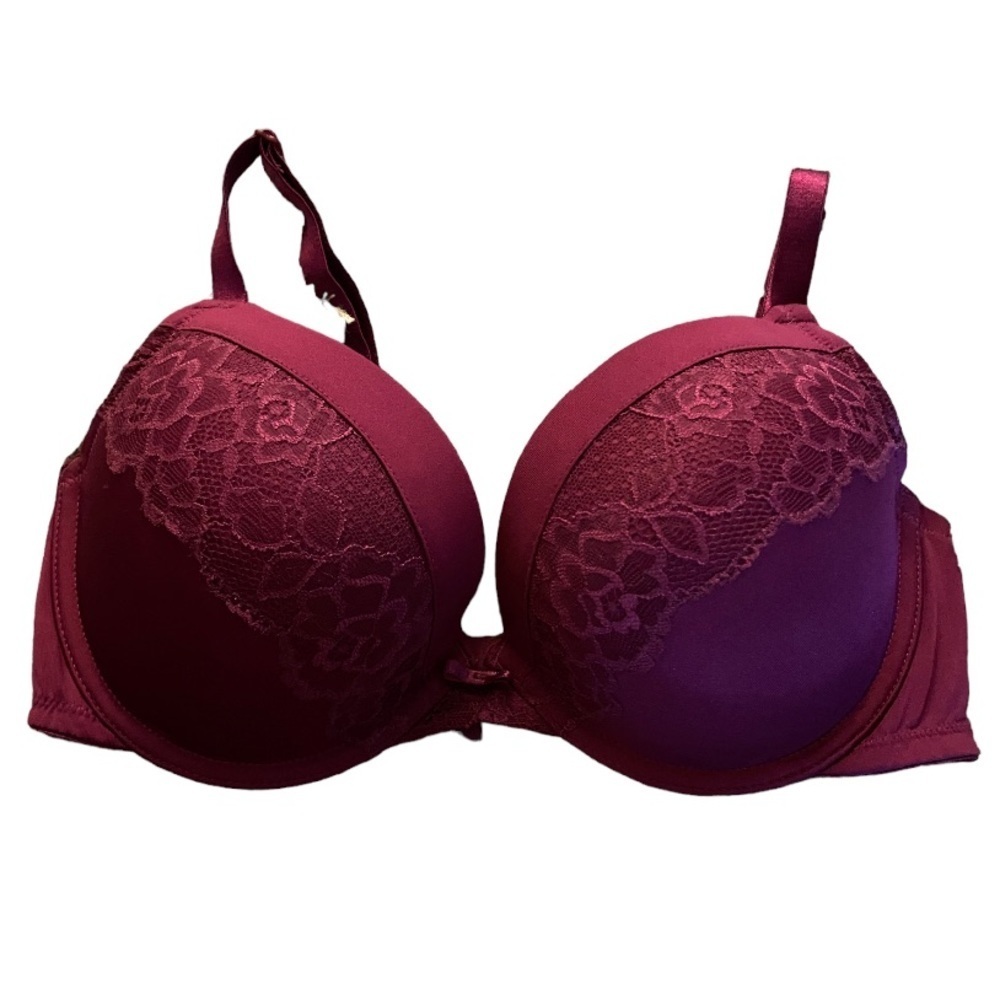 Maiden-form size 34D bra floral burgundy
